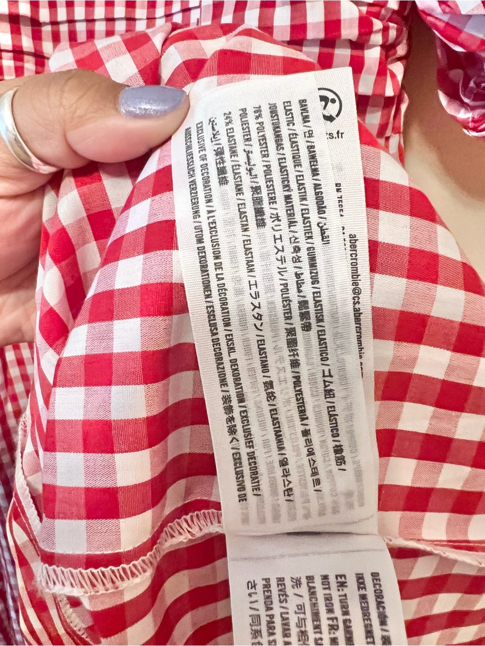 Abercrombie & Fitch Pink and Red Smocked Top - Picture 7 of 9